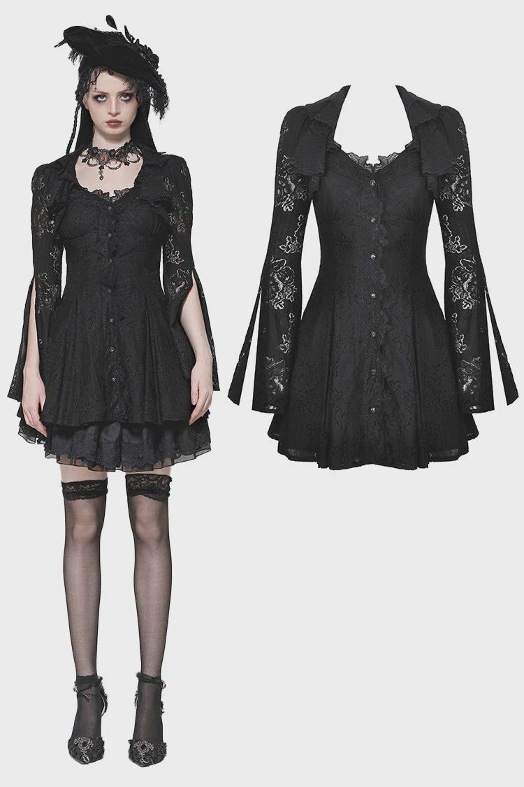 Hollow Flower Lace Dress DW1003