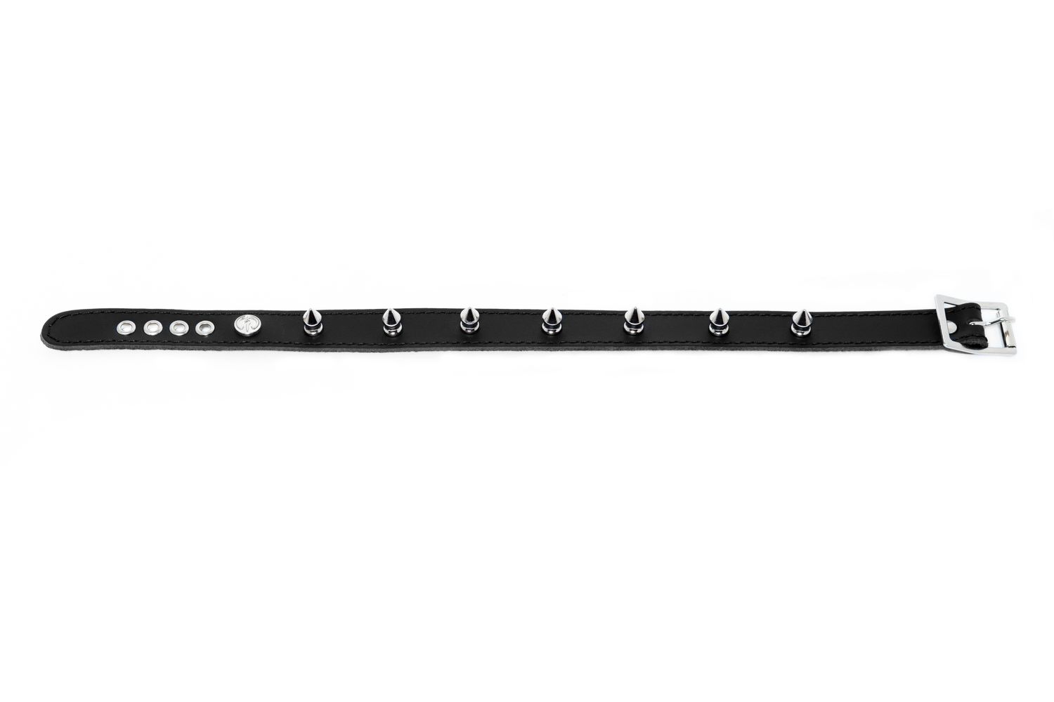 Leather choker with 7 small spikes – C34PS