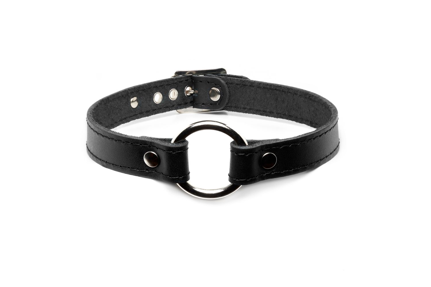 Leather choker with o-ring - C58FBND