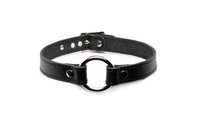 Leather choker with o-ring - C58FBND