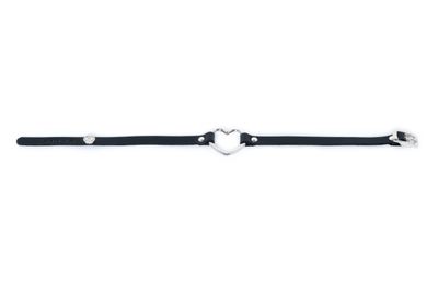Leather choker with heart shaped ring – C12CSLVR