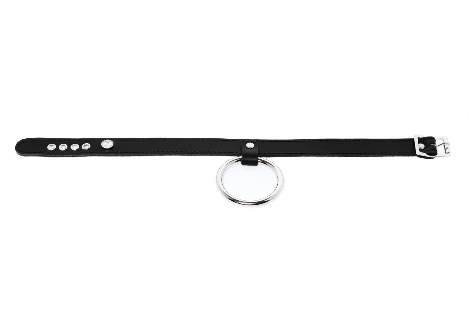 Leather choker with large o-ring - C34DBND