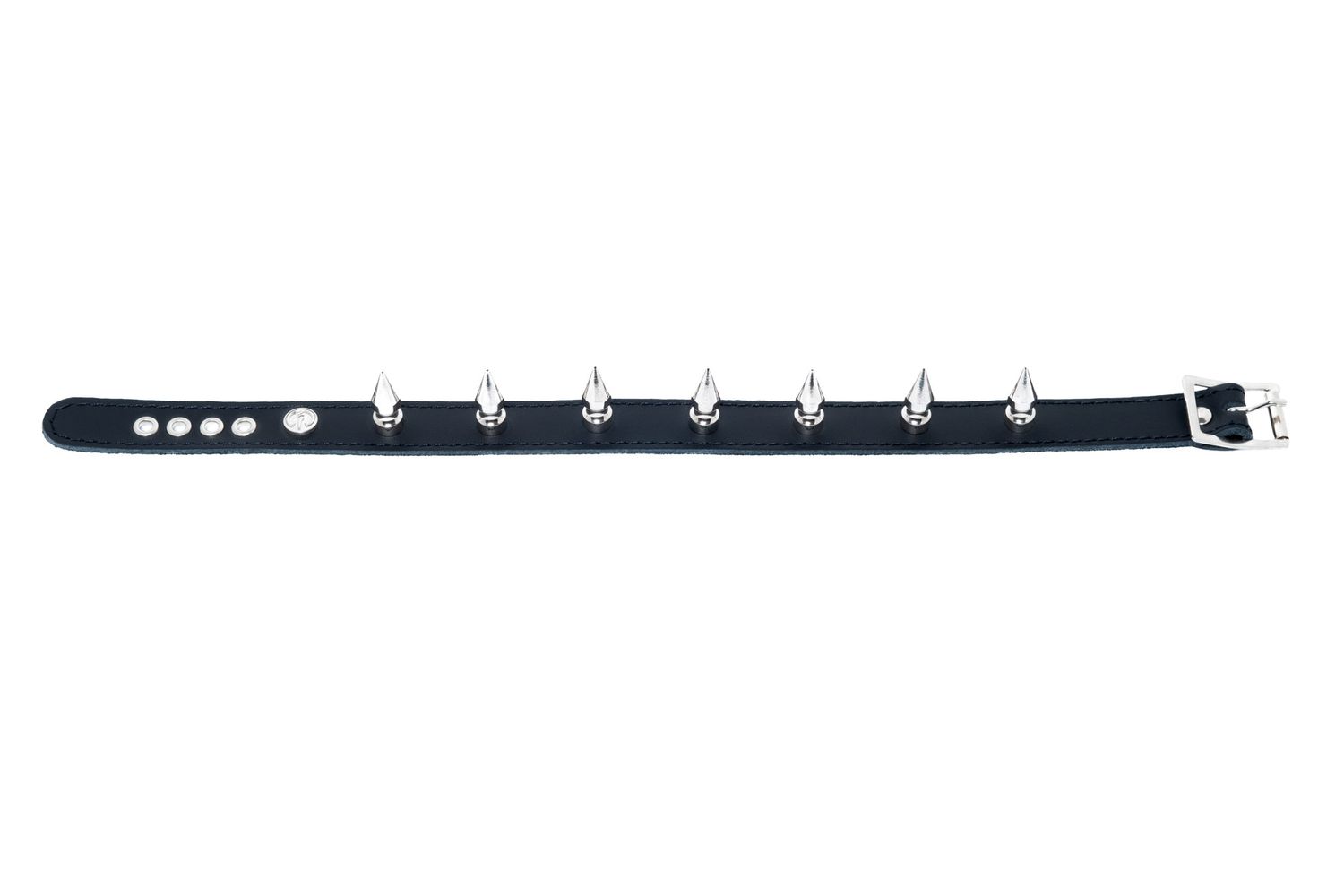 Leather choker with 7 thick spikes – C34GS