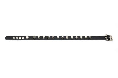 Leather choker with 13 small spikes - C58PS