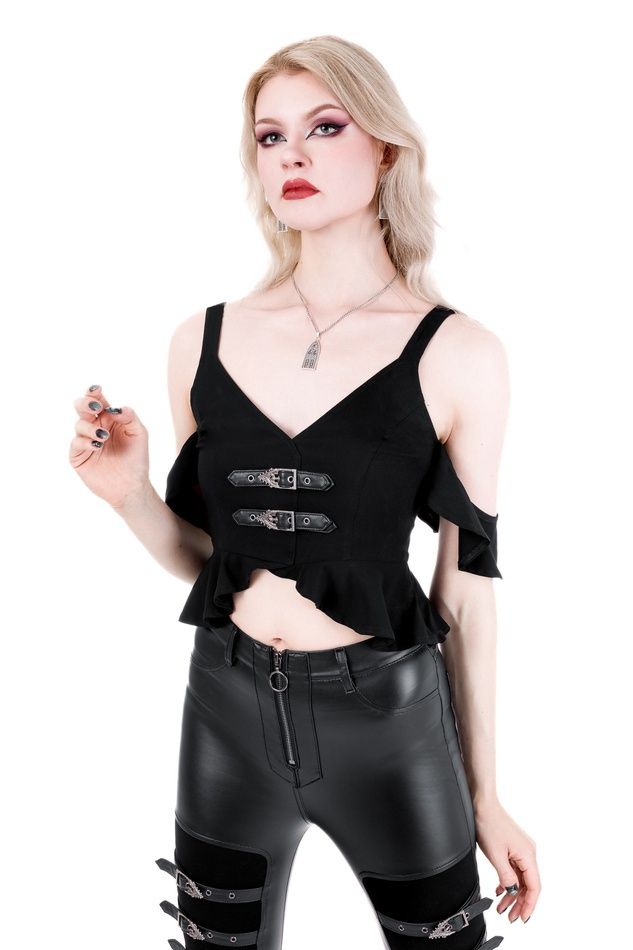 Cathedralis Buckle Peplum Top