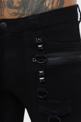 Kihilist Black Bondage Skinny Jeans [PLUS]