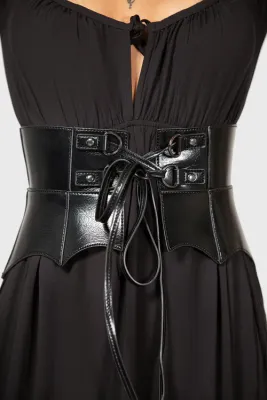 Wetland Bat Peplum Corset [BLACK]