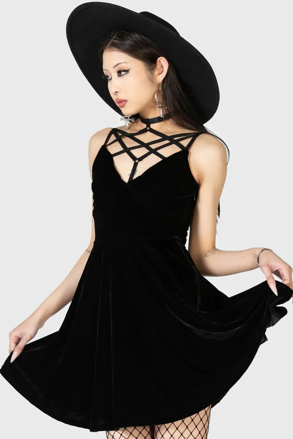 Magica Strapy Velvet Mini Dress