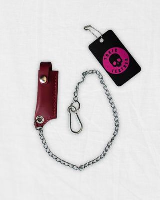 Red Leather Lighter Leash - MADE IN QUEBEC