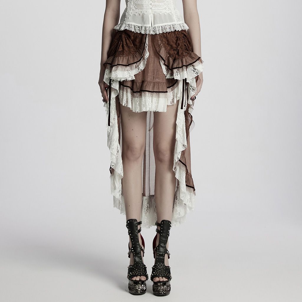 Skirt WQ-868 [BROWN / WHITE]