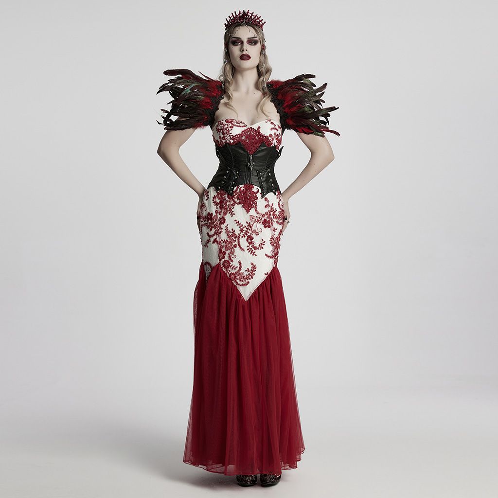 Dress WQ-859 [RED / WHITE]