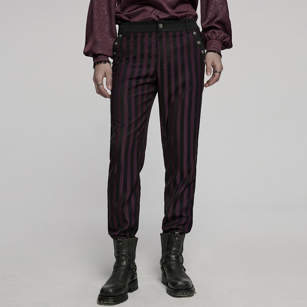 Pantalons WK-723 [NOIR / ROUGE] [PLUS]