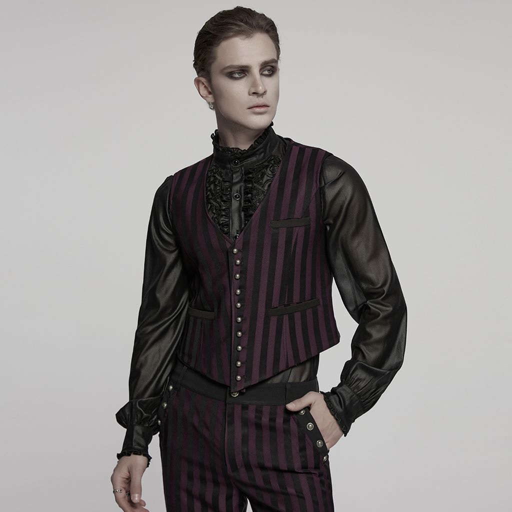 Waistcoat WY-718 [BLACK / RED] [PLUS]