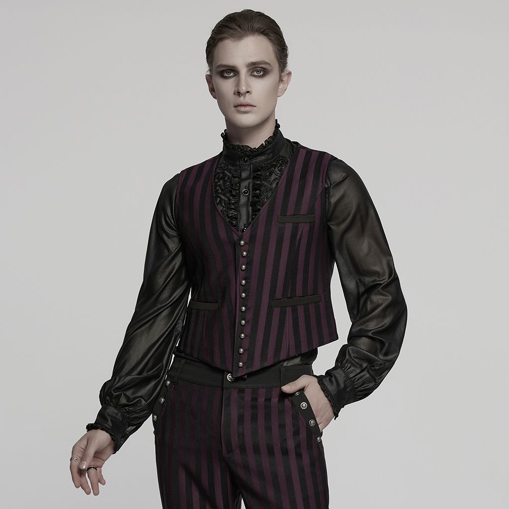 Waistcoat WY-718 [BLACK / RED]