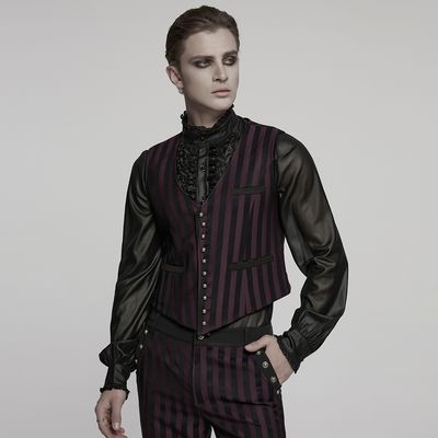 Waistcoat WY-718 [BLACK / RED]