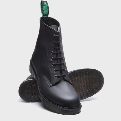 Black 8 Eyelet Derby Boots in Real Greasy Leather - [S8-551-BG-G]