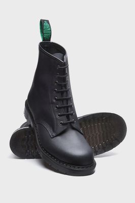 Black 8 Eyelet Derby Boots in Real Greasy Leather - [S8-551-BG-G]