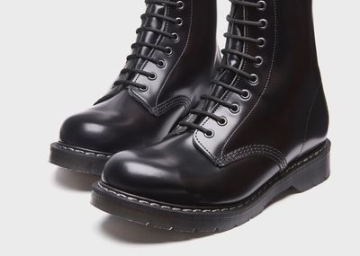 Black Hi-Shine 8 Eyelet Derby Boots in Real Leather - [S8-551-BK-G]
