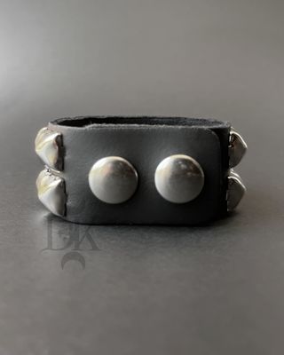 Silver Stud Leather Bracelet BC112