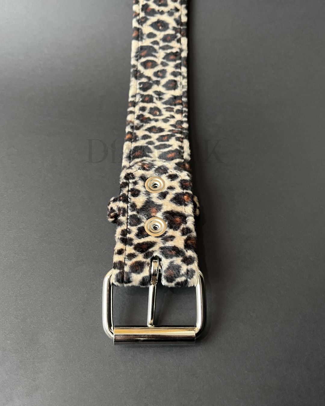 Brown Leopard Belt with Silver Stud BT104L-BRN