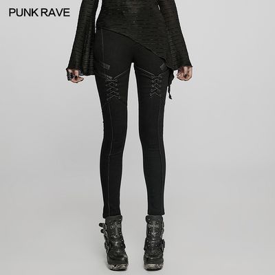 Black High Waisted Skinny Jeans with Corset Inspired Details - WK-523 [PLUS]