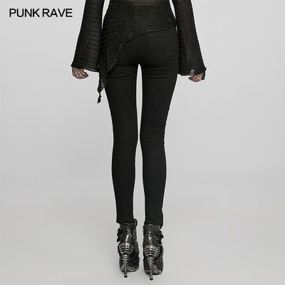 Black High Waisted Skinny Jeans with Corset Inspired Details - WK-523 [PLUS]