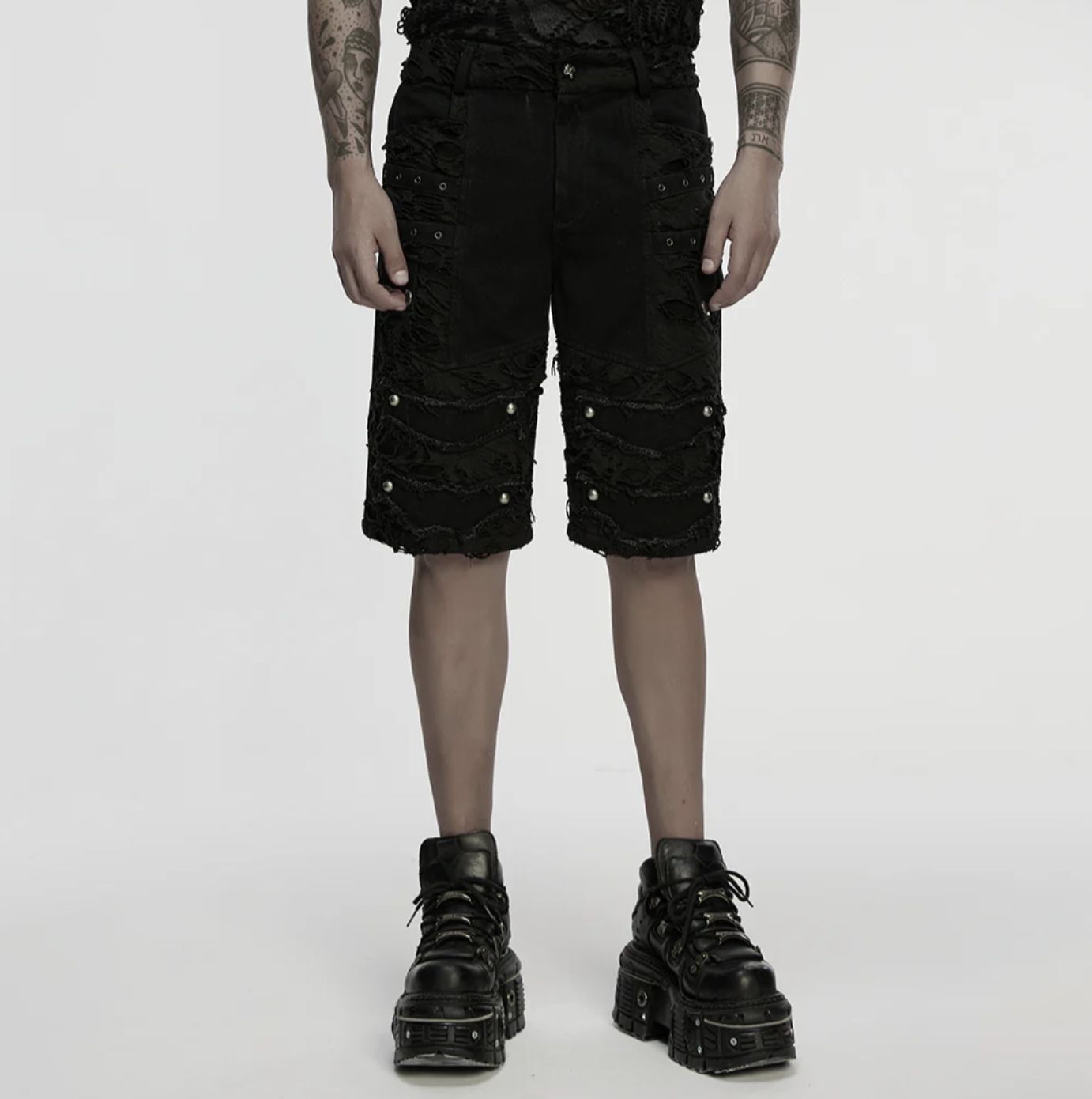 Punk Distressed Shorts WK-733 [PLUS]