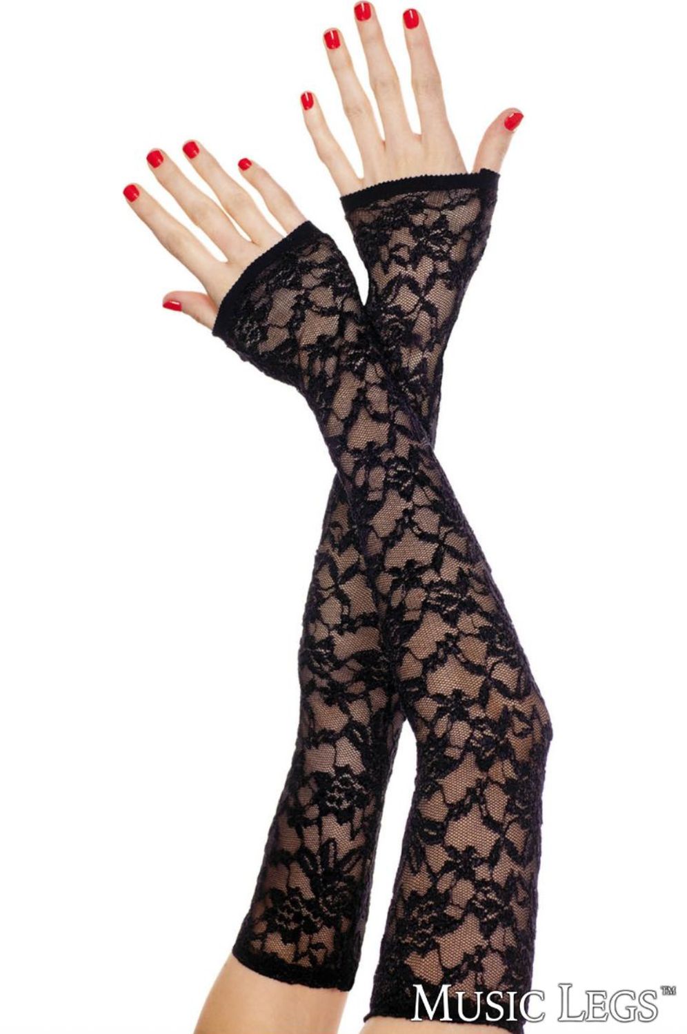 Gants en Dentelle Sans Doigts [NOIR] / ML475
