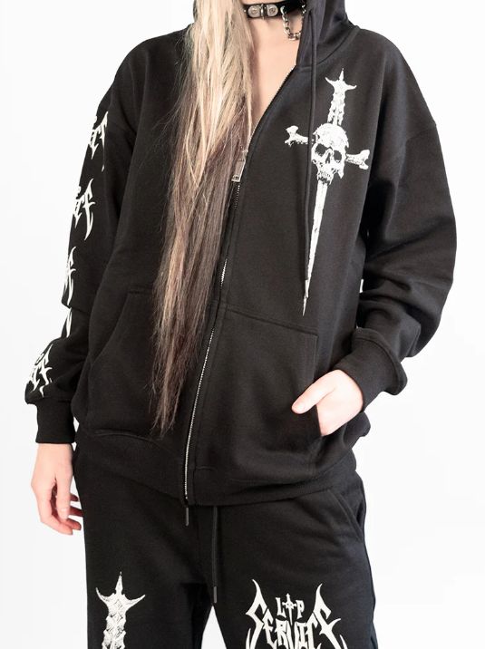 Lip Service Metal Dagger Zipper Hoodie [LS-236] [PLUS]
