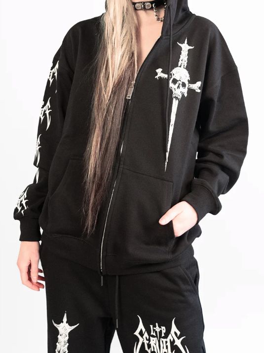 Lip Service Metal Dagger Zipper Hoodie [LS-236]