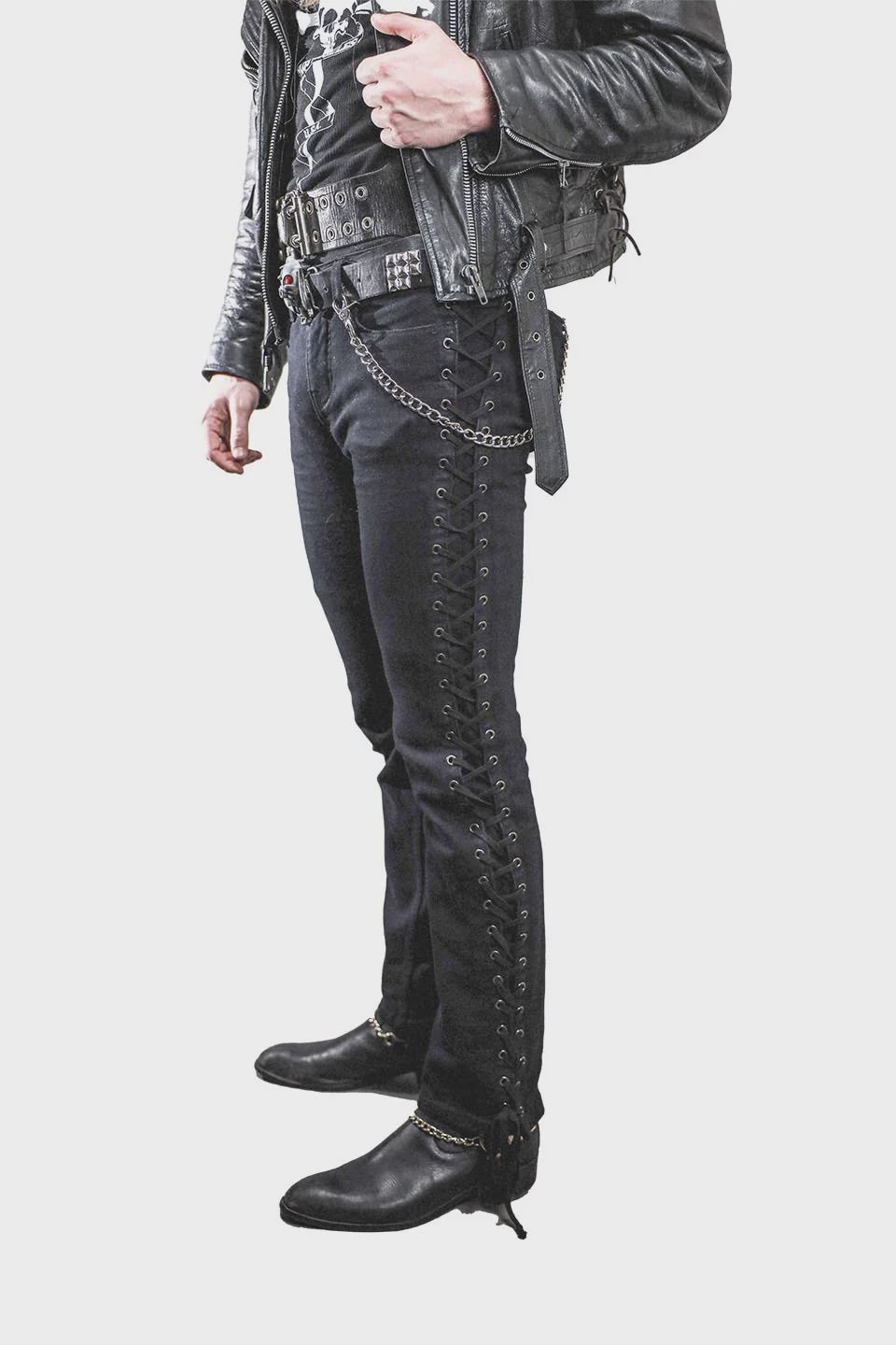 Side Lace Rocker Jeans [M63-009]