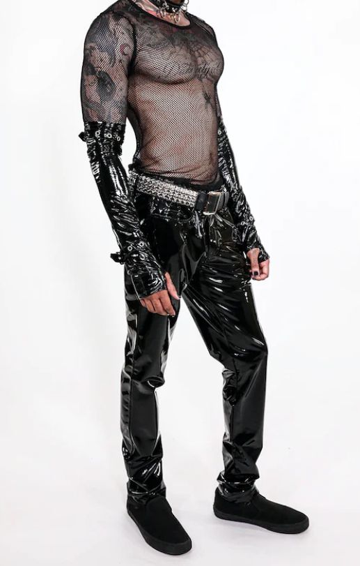 Skinny PVC Vinyl Stretch Jeans [LS-10-04G]