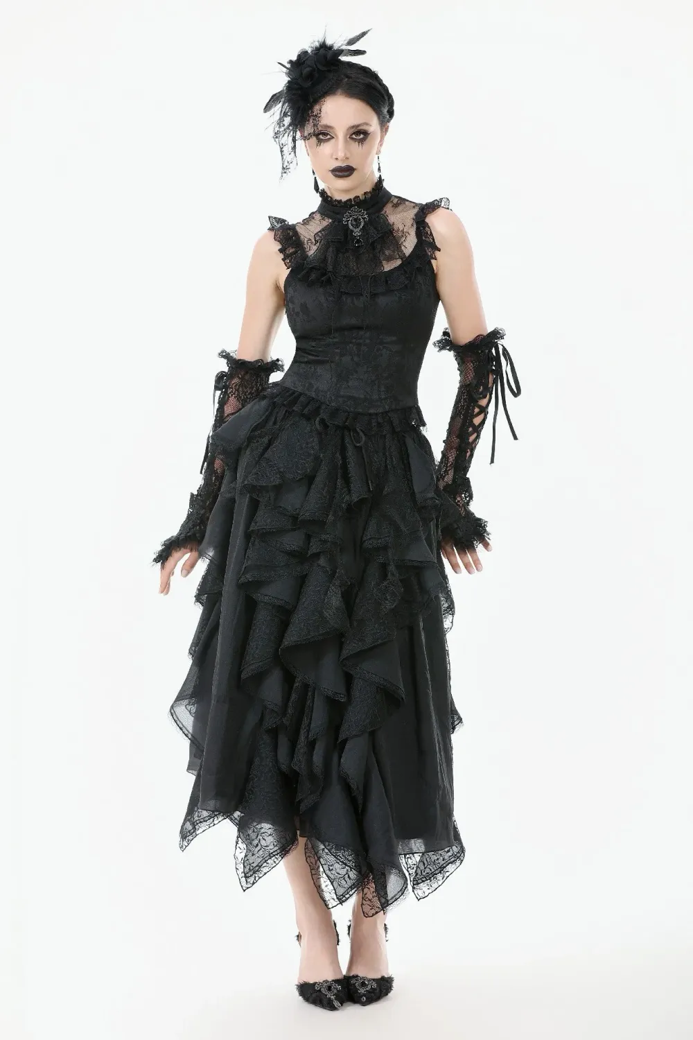 Long Skirt with Ruffles KW404