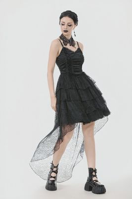 Dark Swan Layered Lace Tail Dress DW1097