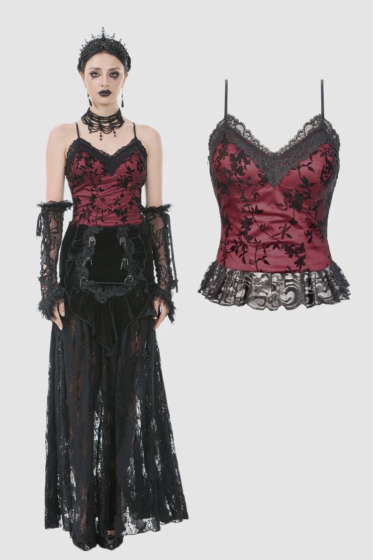 Red Camisole with Lace TW644