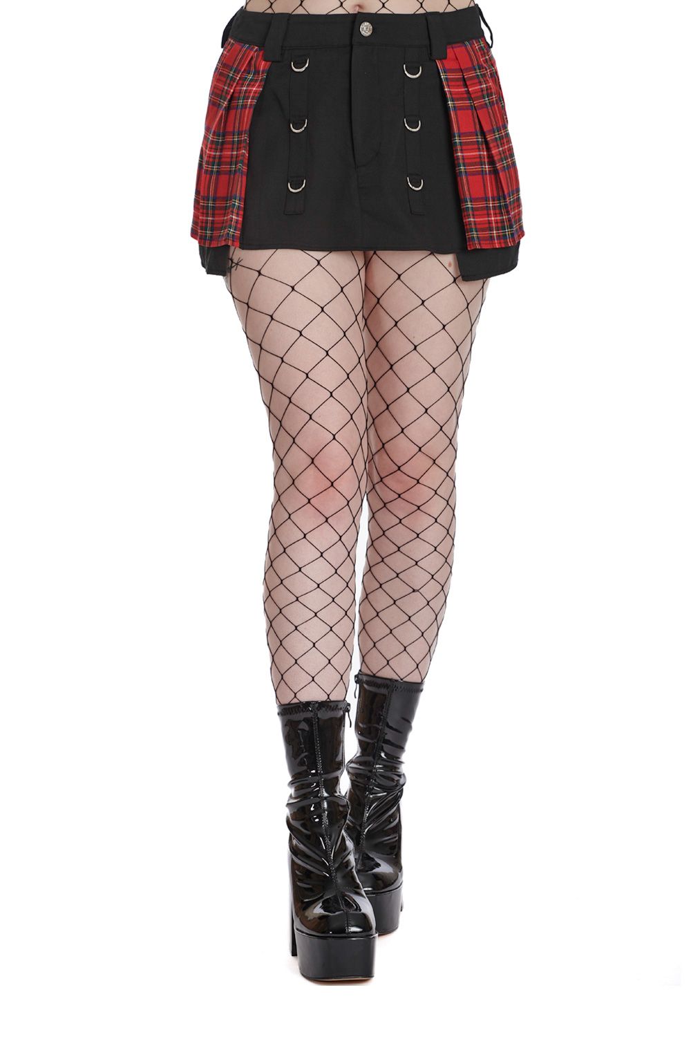 Punked-Out Skirt [SK25561] [RED TARTAN]