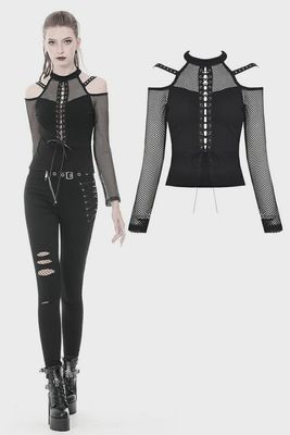 Shirt With Fishnet Long Sleeves TW245