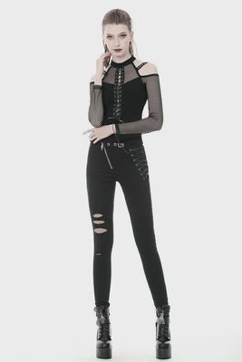 Shirt With Fishnet Long Sleeves TW245