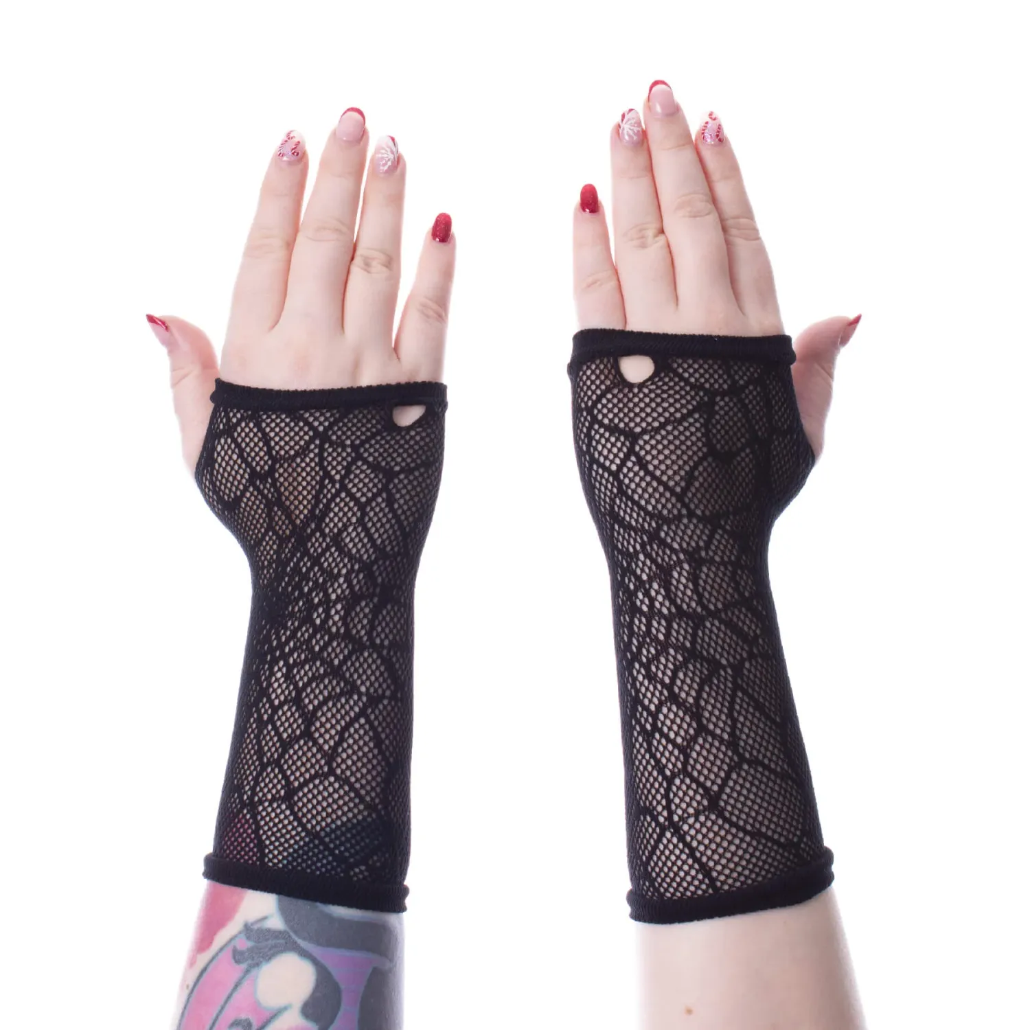 Web Mesh Long Gloves