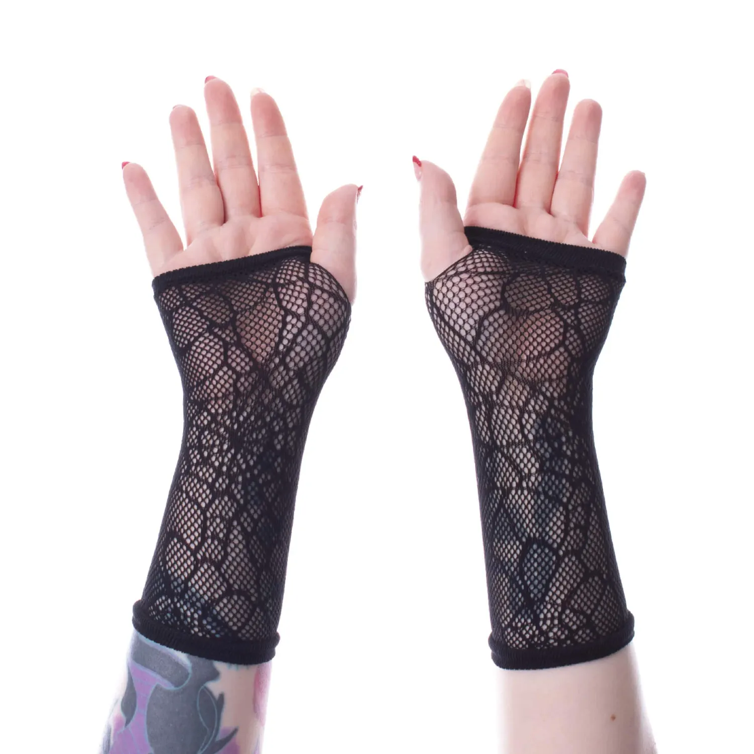 Web Mesh Long Gloves