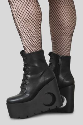Crescent Platform Wedge Boots