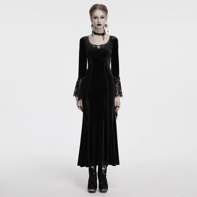 Velvet Lace Dress OQ-850 [BLACK]