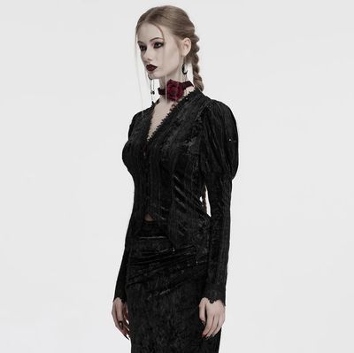 Velvet Long Sleeve Blouse OY-1743