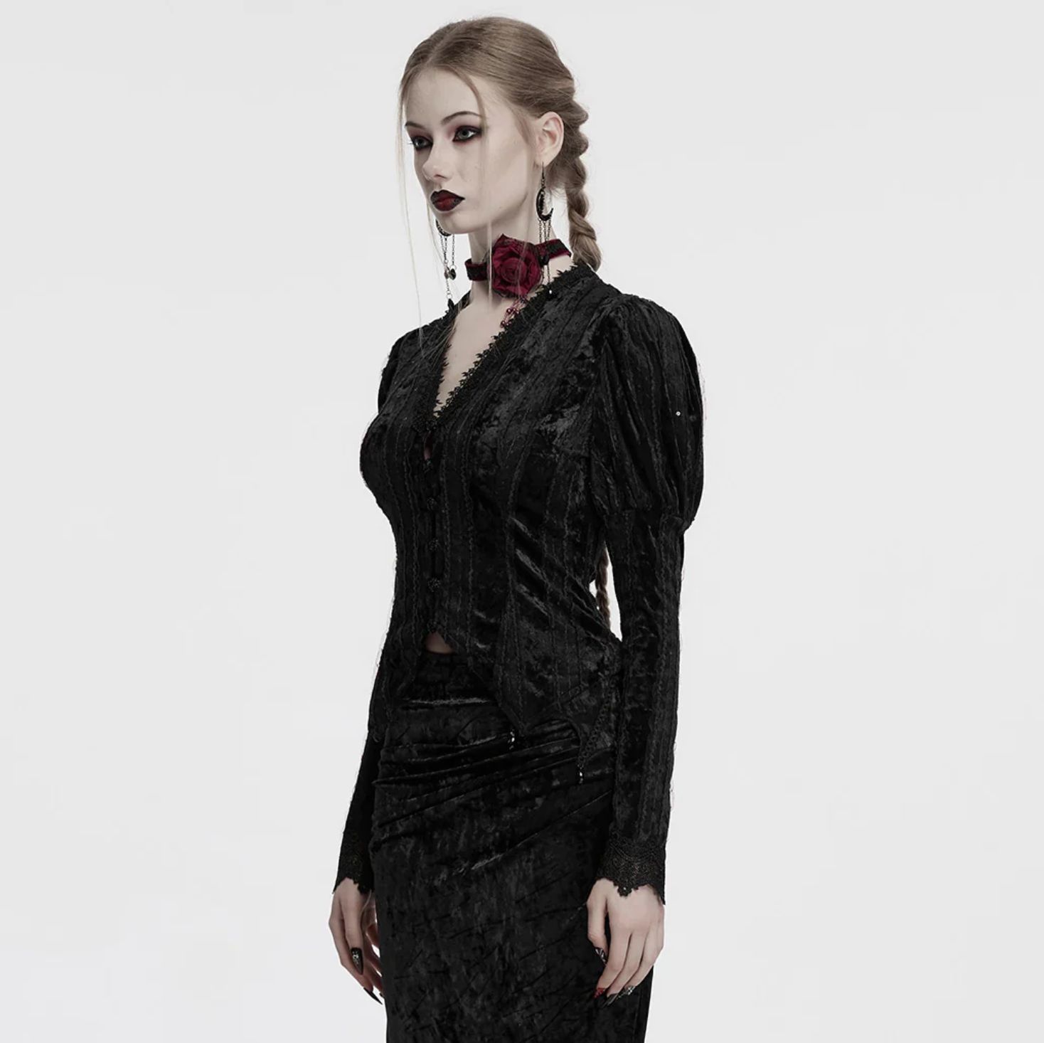 Velvet Long Sleeve Blouse OY-1743