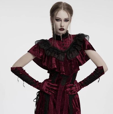 Velvet Lace Gloves OS-763 [RED]