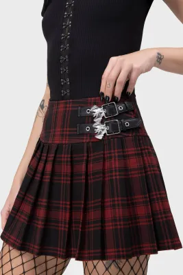 Bat Girl Red Tartan Mini Skirt [RED TARTAN]