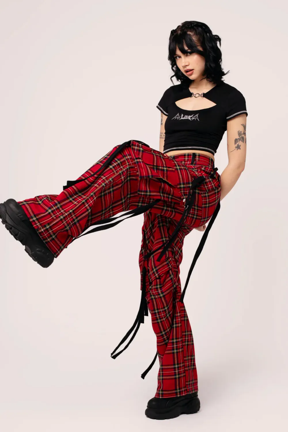 Nihilist Pants [RED TARTAN]