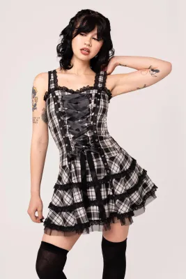 Harley Dress [WHITE TARTAN]