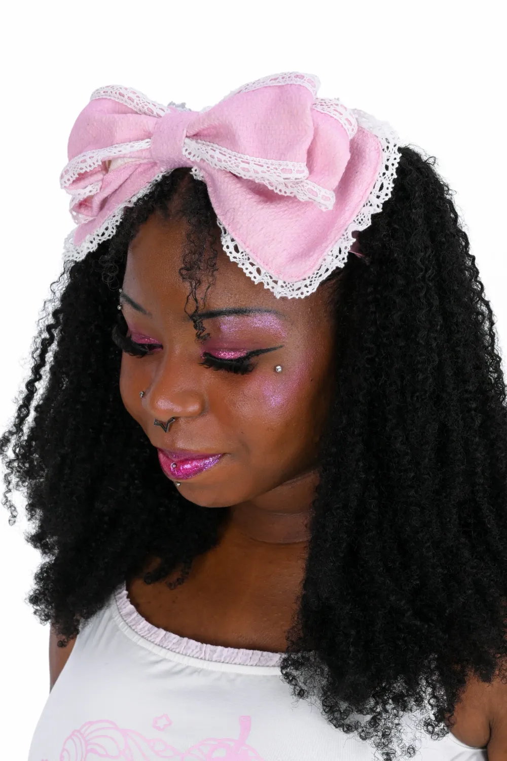 Charlotte Headbow [PINK / WHITE]