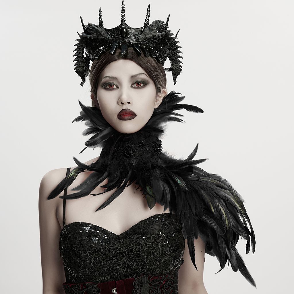 Asymmetrical Feathered Shawl WS-808